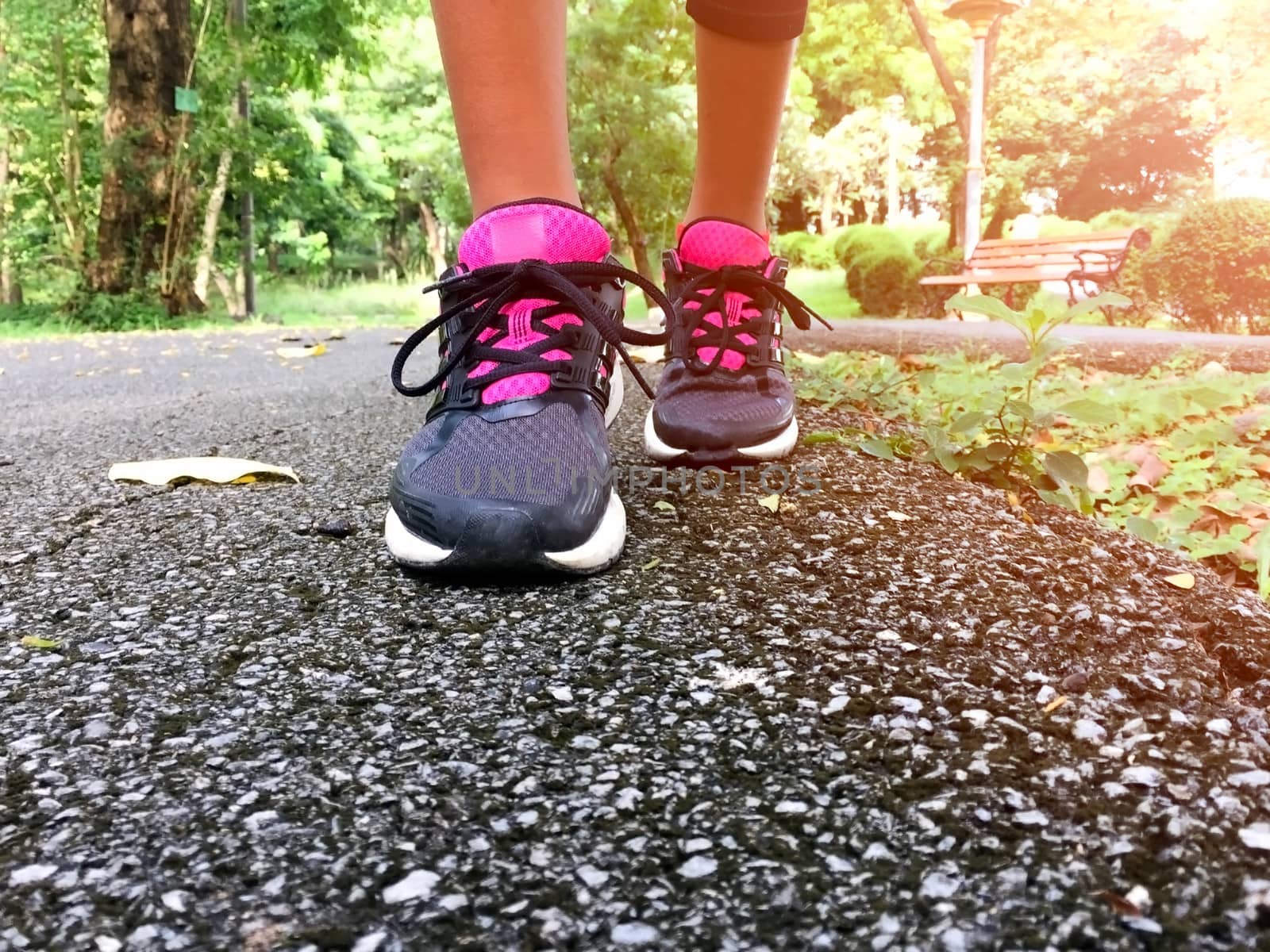 Walk in the park with black sneakers