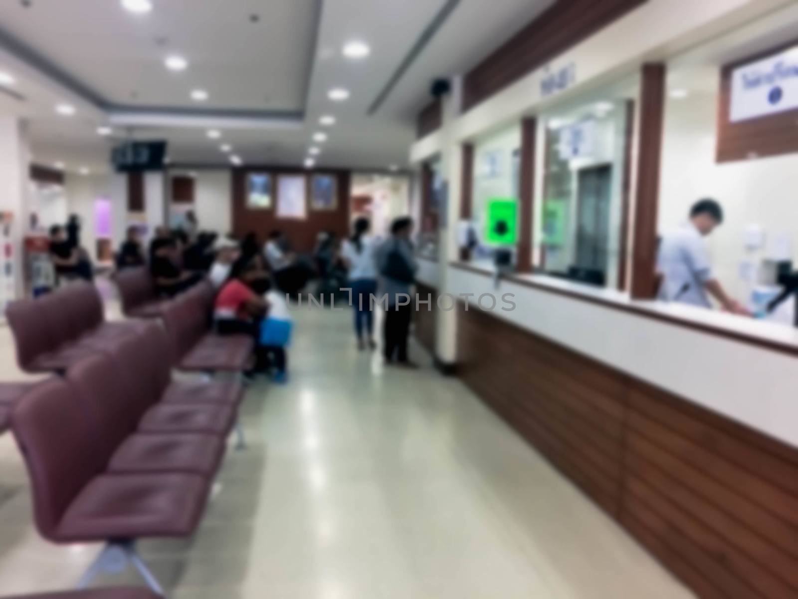 Blurry people in the hospital