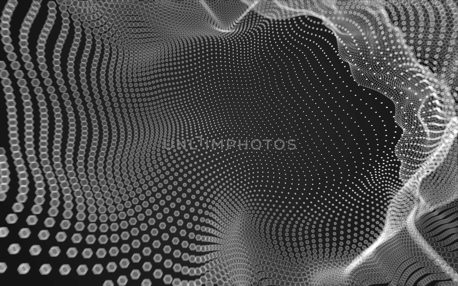 Abstract polygonal space low poly dark background with connecting dots and lines. Connection structure. 3d rendering