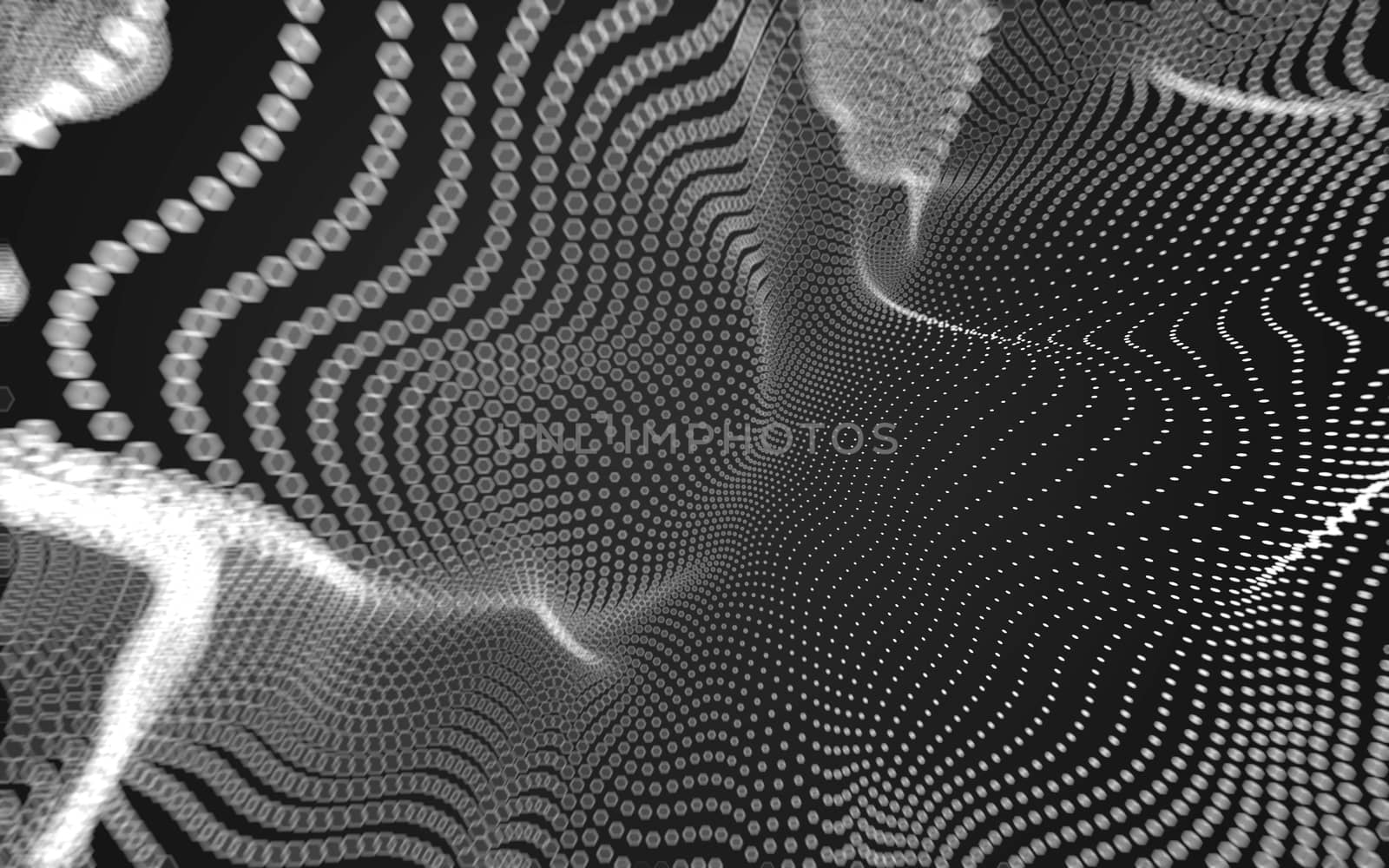 Abstract polygonal space low poly dark background with connecting dots and lines. Connection structure. 3d rendering