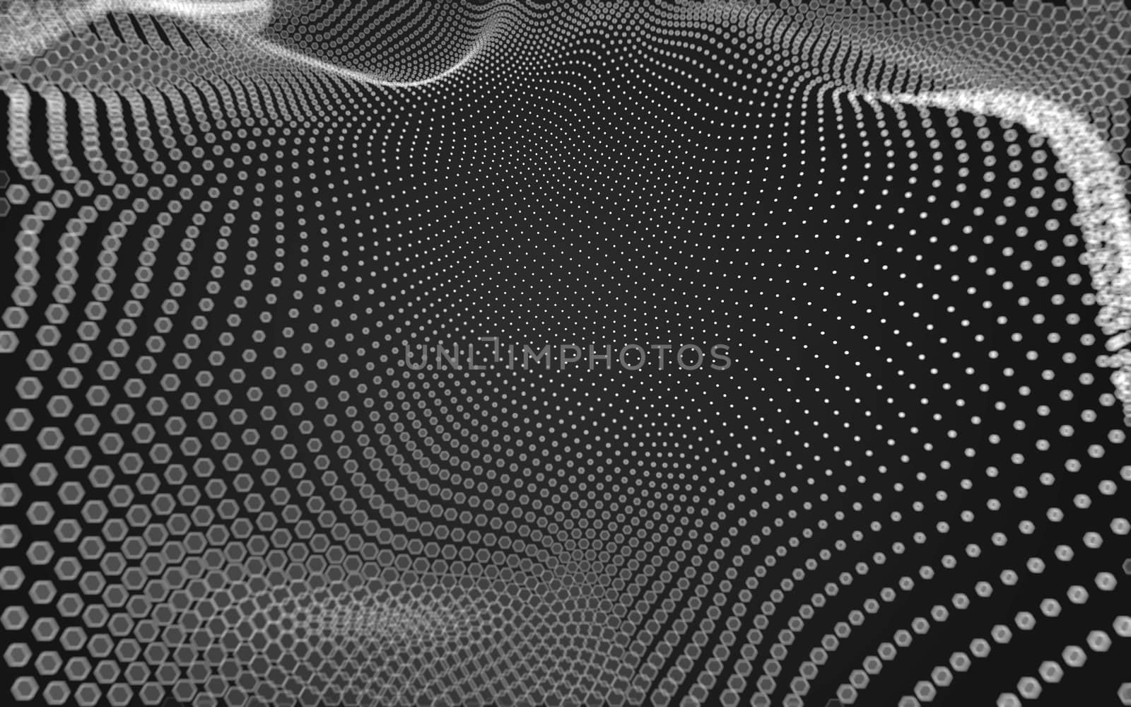 Abstract polygonal space low poly dark background with connecting dots and lines. Connection structure. 3d rendering