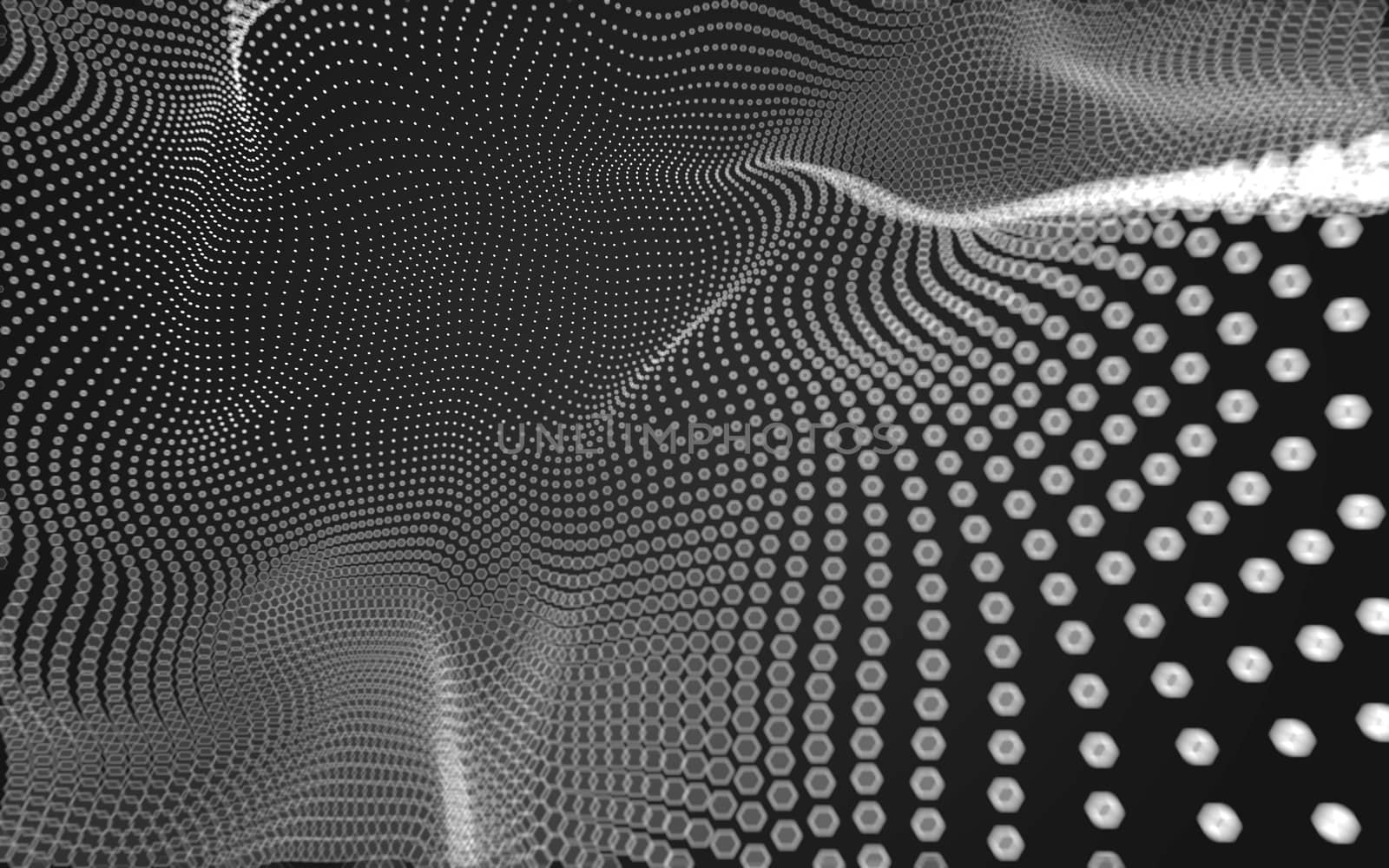 Abstract polygonal space low poly dark background with connecting dots and lines. Connection structure. 3d rendering