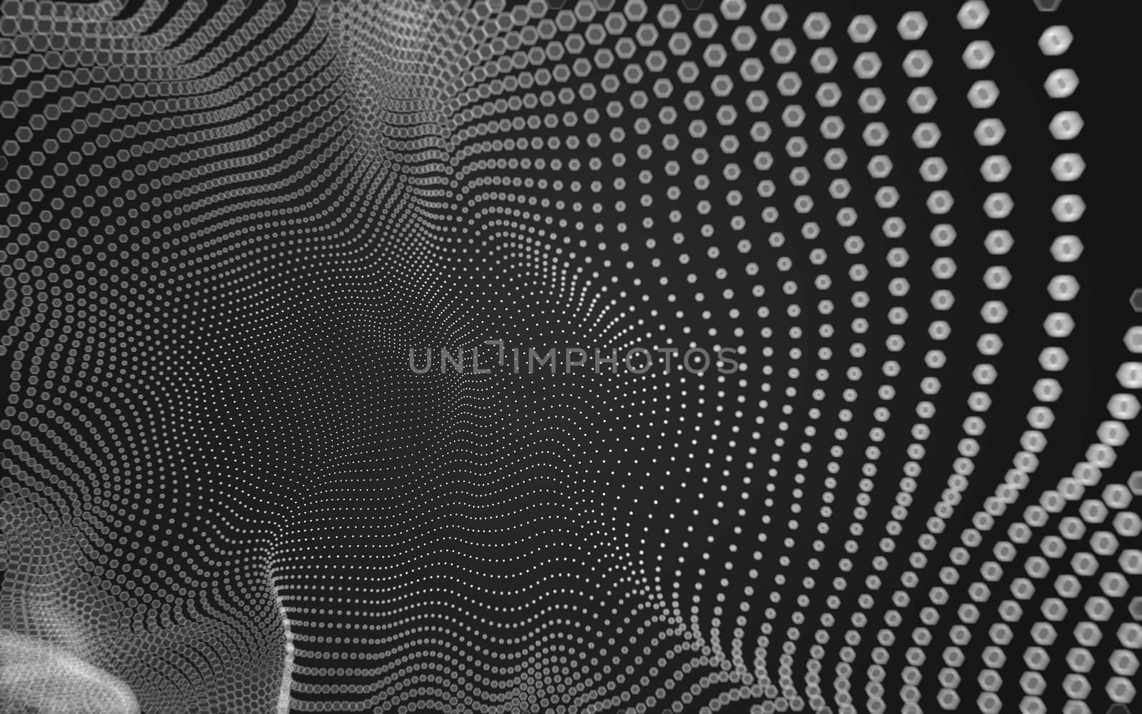 Abstract polygonal space low poly dark background with connecting dots and lines. Connection structure. 3d rendering