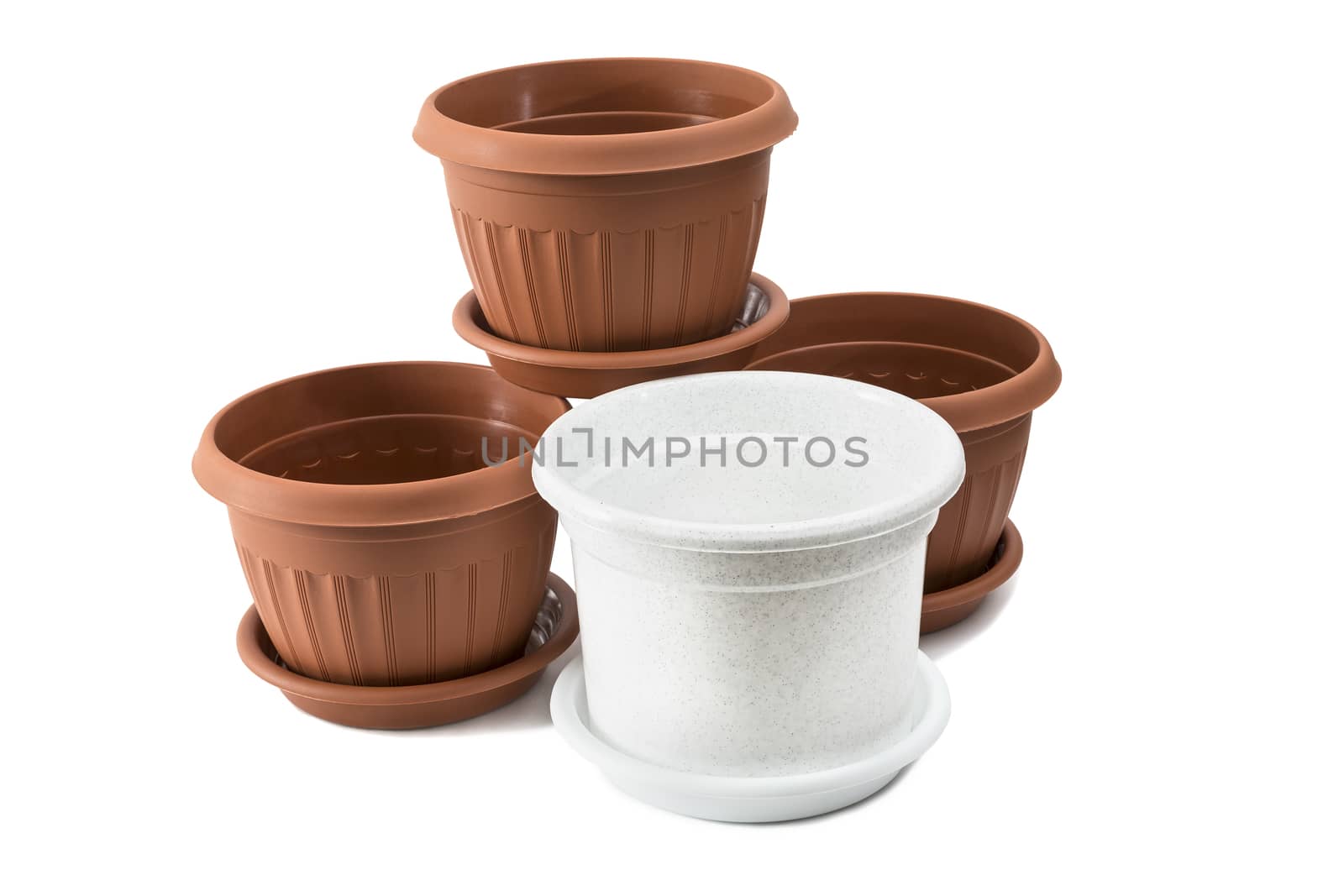 flower pots isolated on a white background