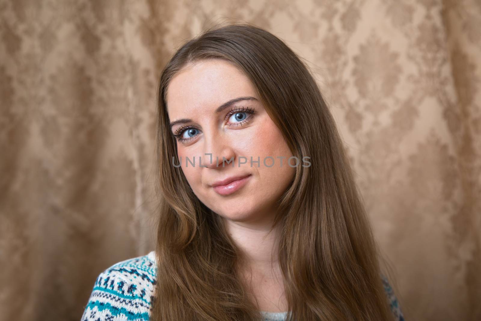 Portrait of a young girl  with long hair