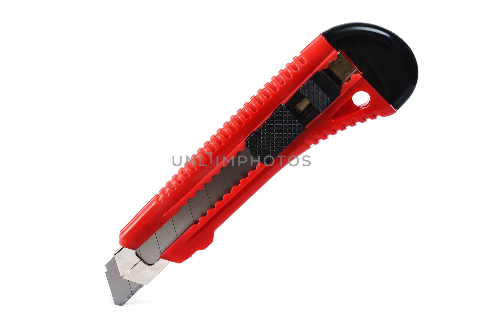cutter with red handle isolated on white background

