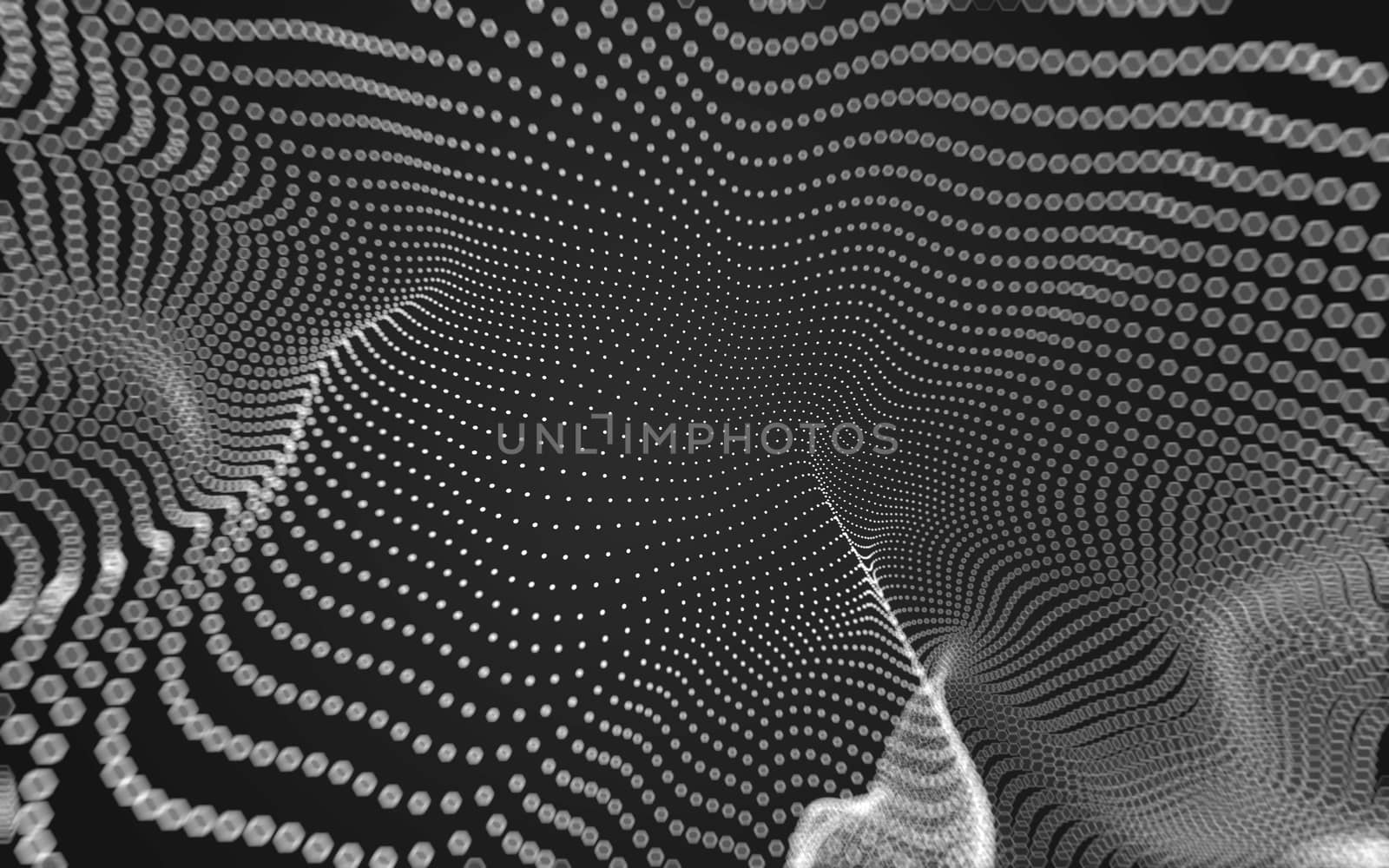 Abstract polygonal space low poly dark background with connecting dots and lines. Connection structure. 3d rendering