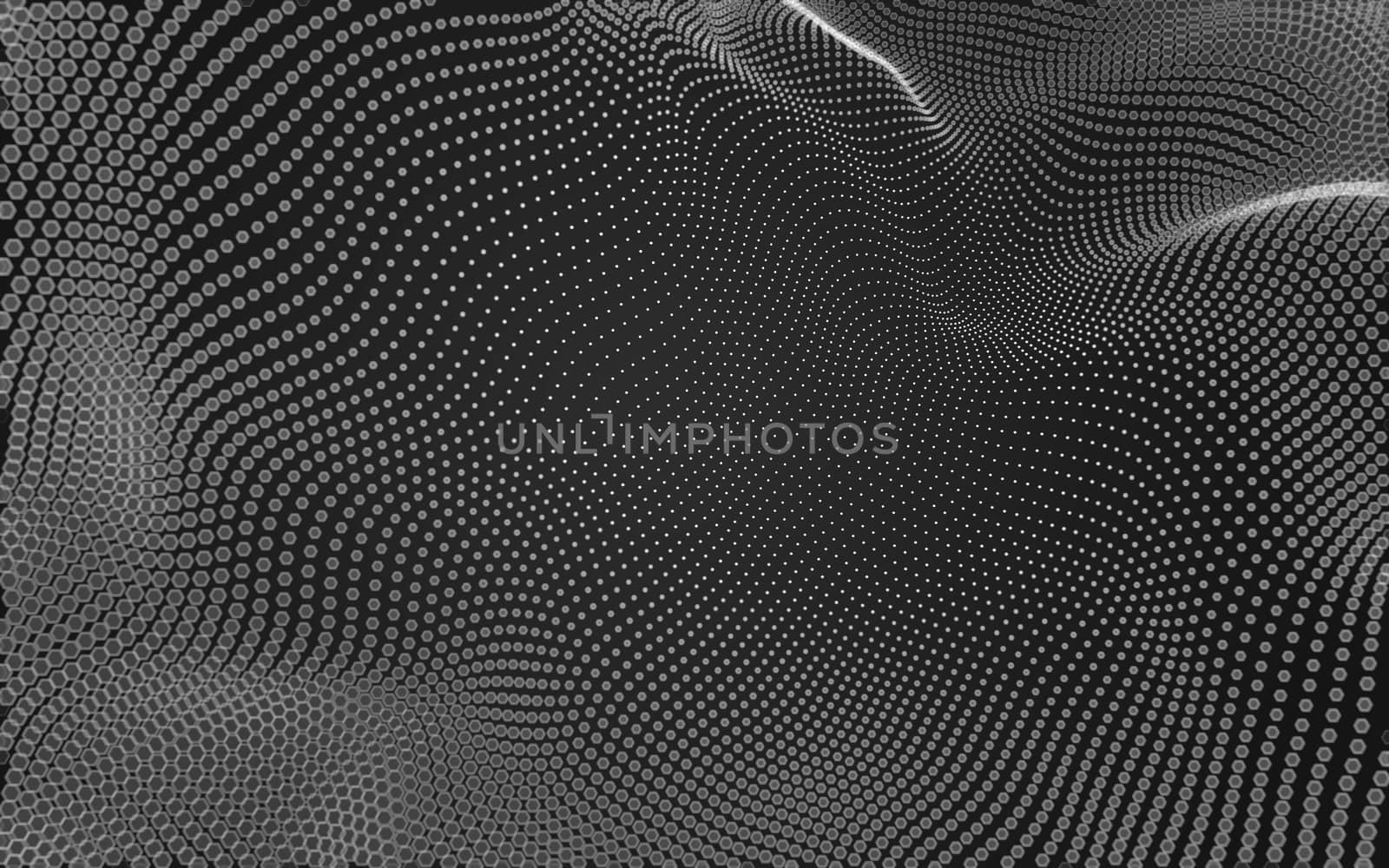 Abstract polygonal space low poly dark background with connecting dots and lines. Connection structure. 3d rendering