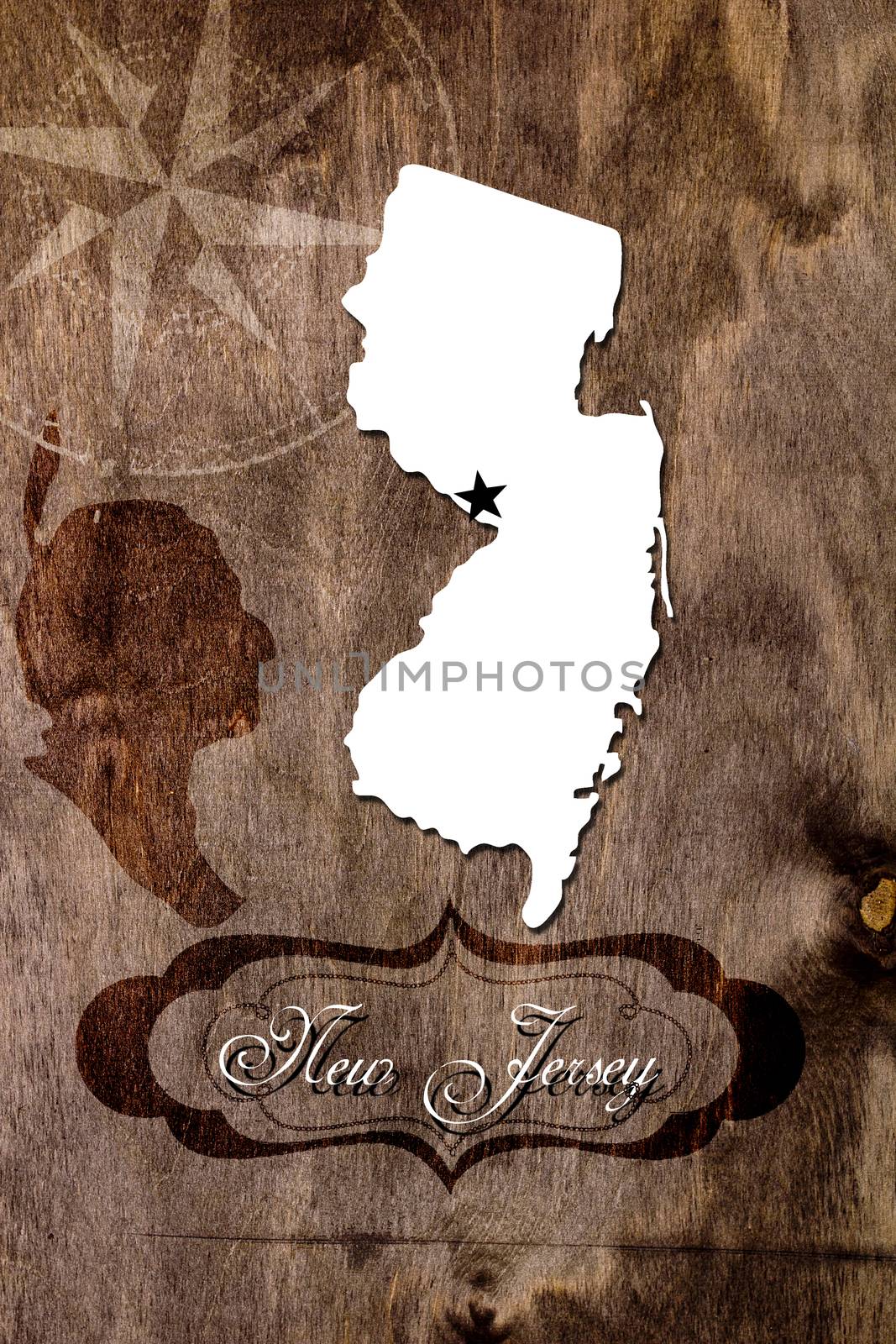 Poster New Jersey state map outline by VIPDesignUSA