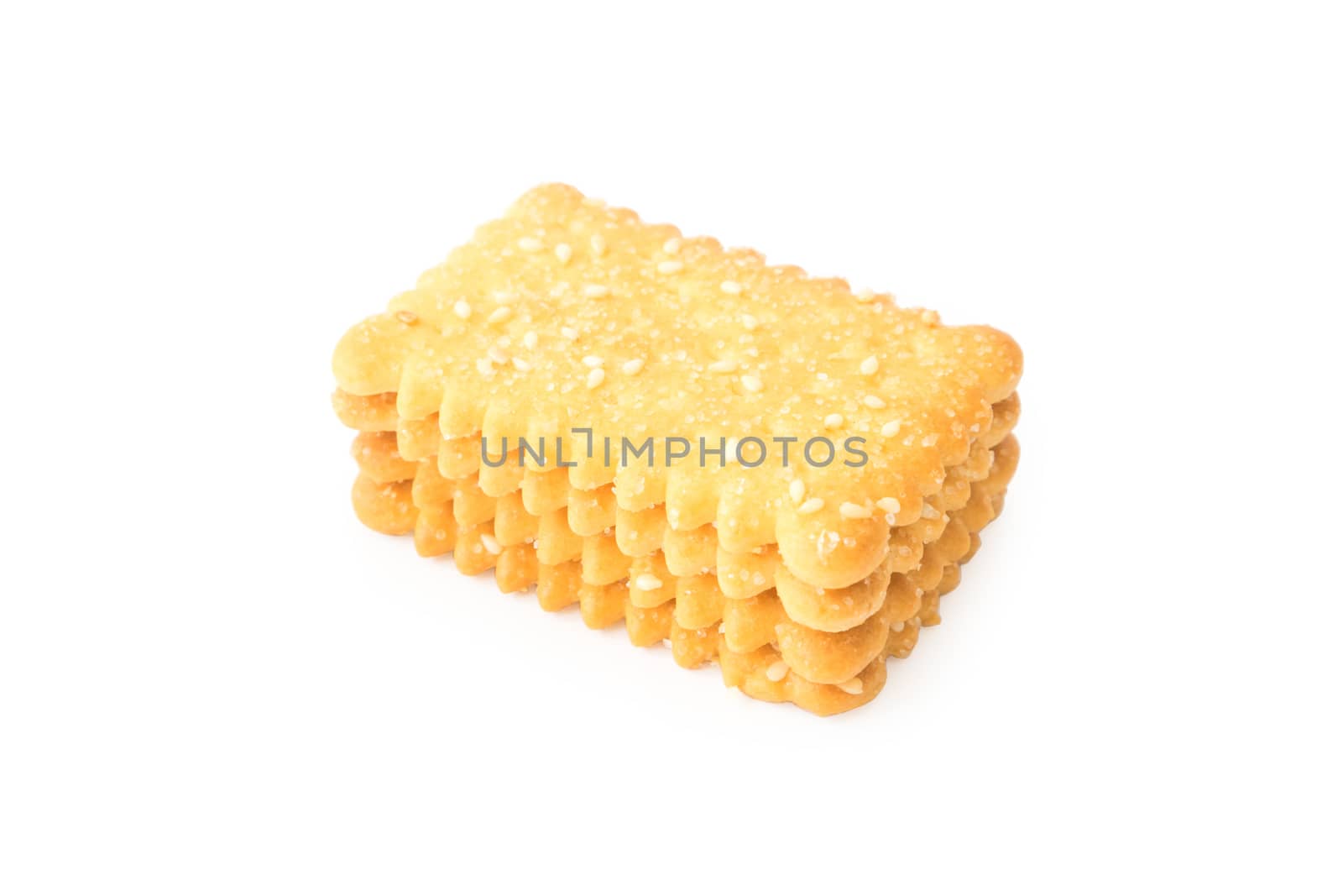 Biscuit, crackers on white background