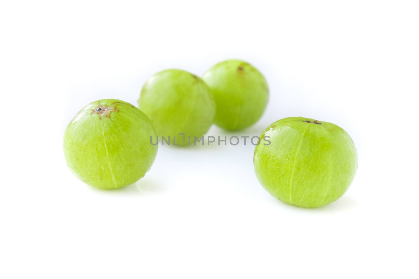 Fresh Indian gooseberry fruit on white background, fruit for healthy care with benefits from high vitamin C