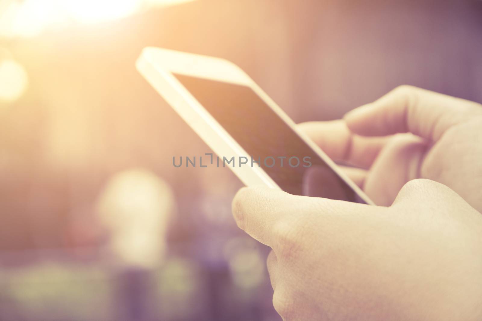 communication technology,close up of hand typing on phone