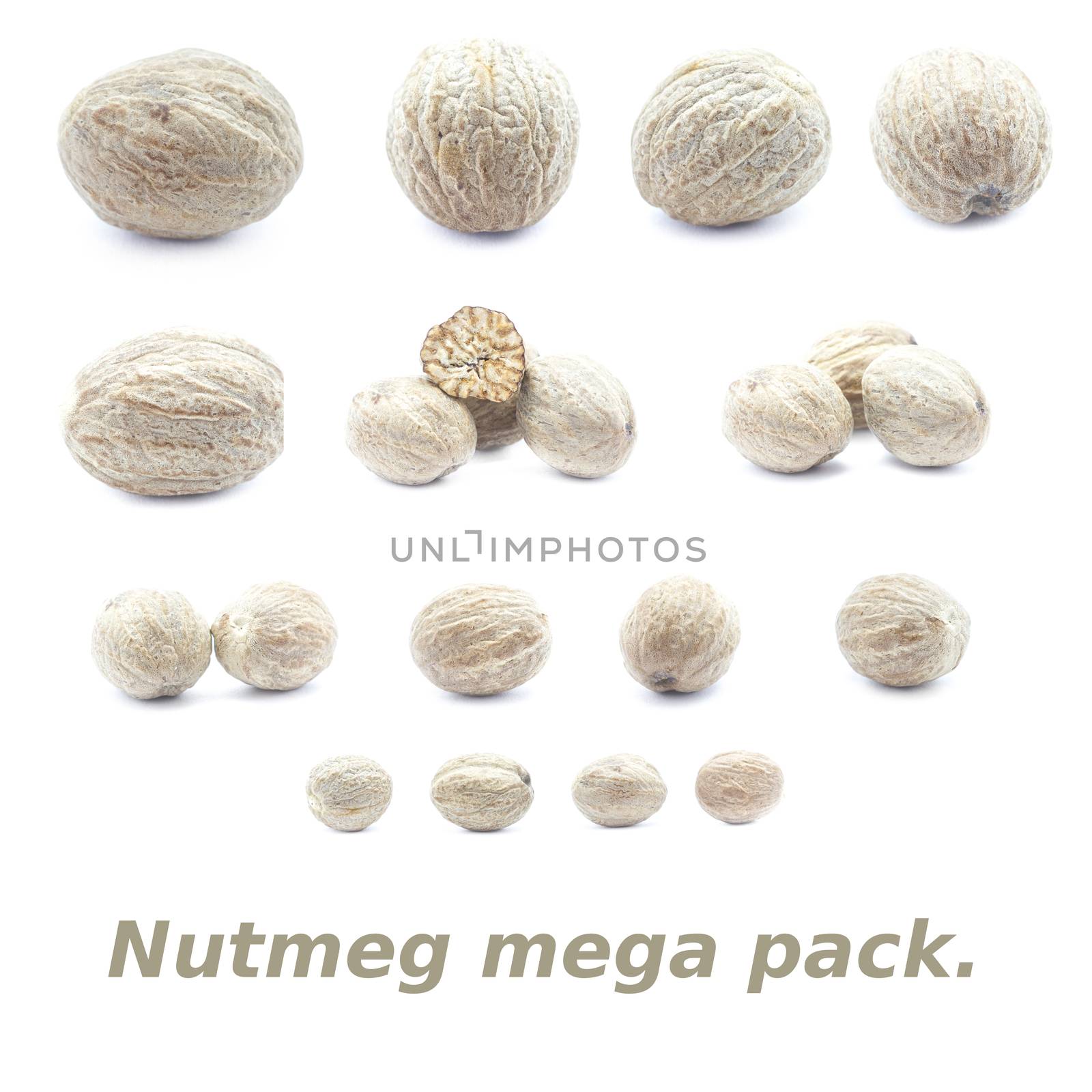 Nutmeg isolated on white background