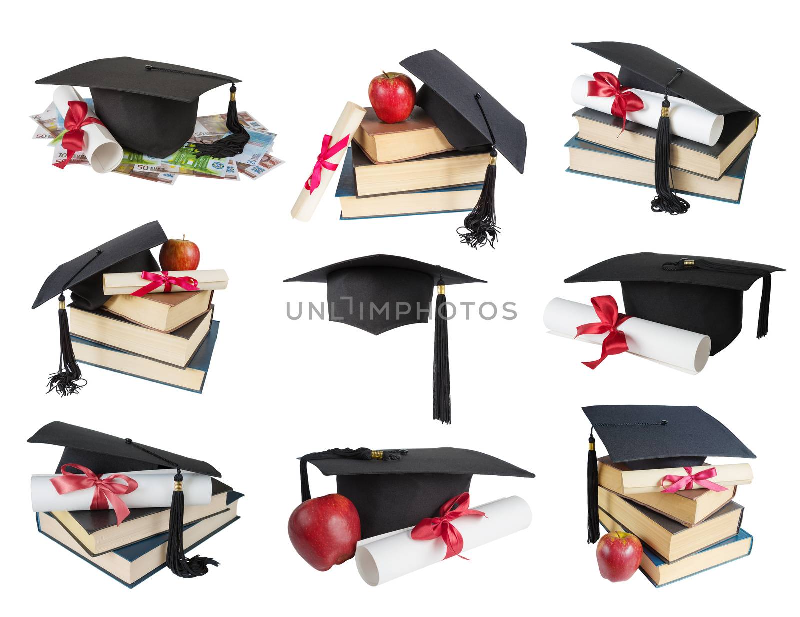 Graduate hat, books and scroll by Epitavi