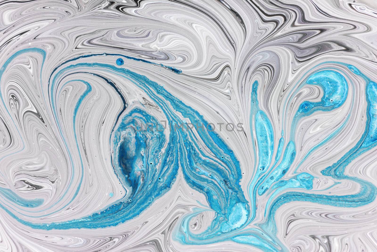 Abstract motion dynamic background. Blue and white color artistic pattern of paints. Swell artwork for creative graphic design.