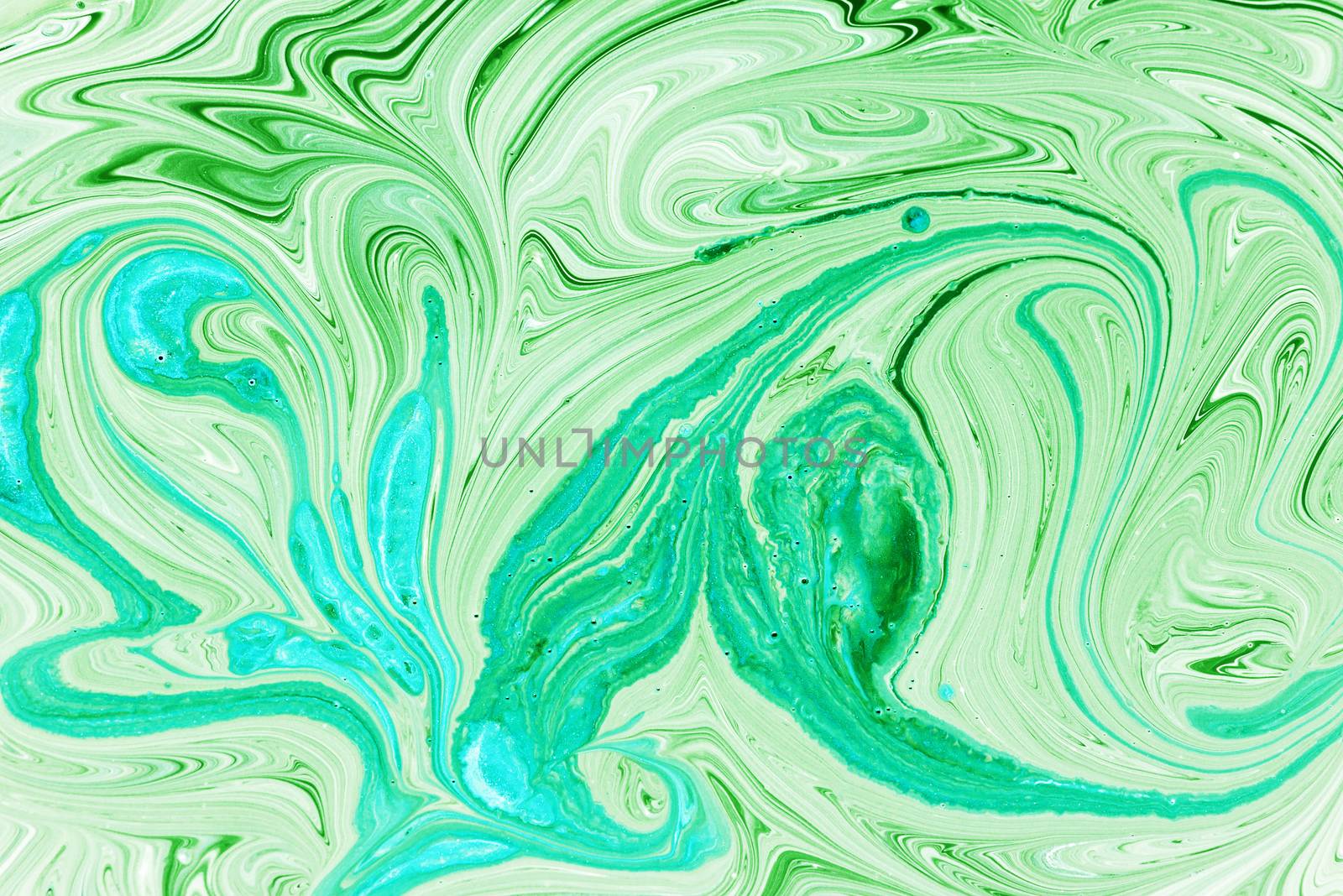 Abstract motion dynamic background. Green and white color artistic pattern of paints. Swell artwork for creative graphic design.