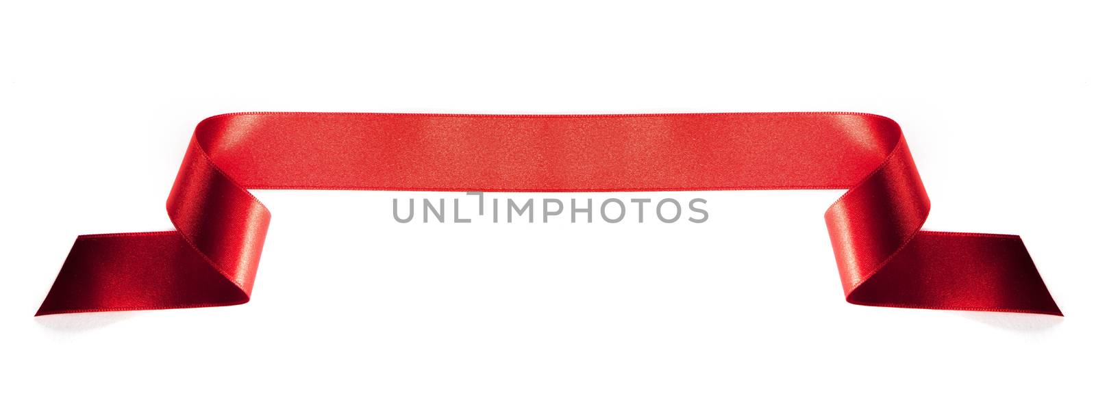 Red banner ribbon isolated on white background