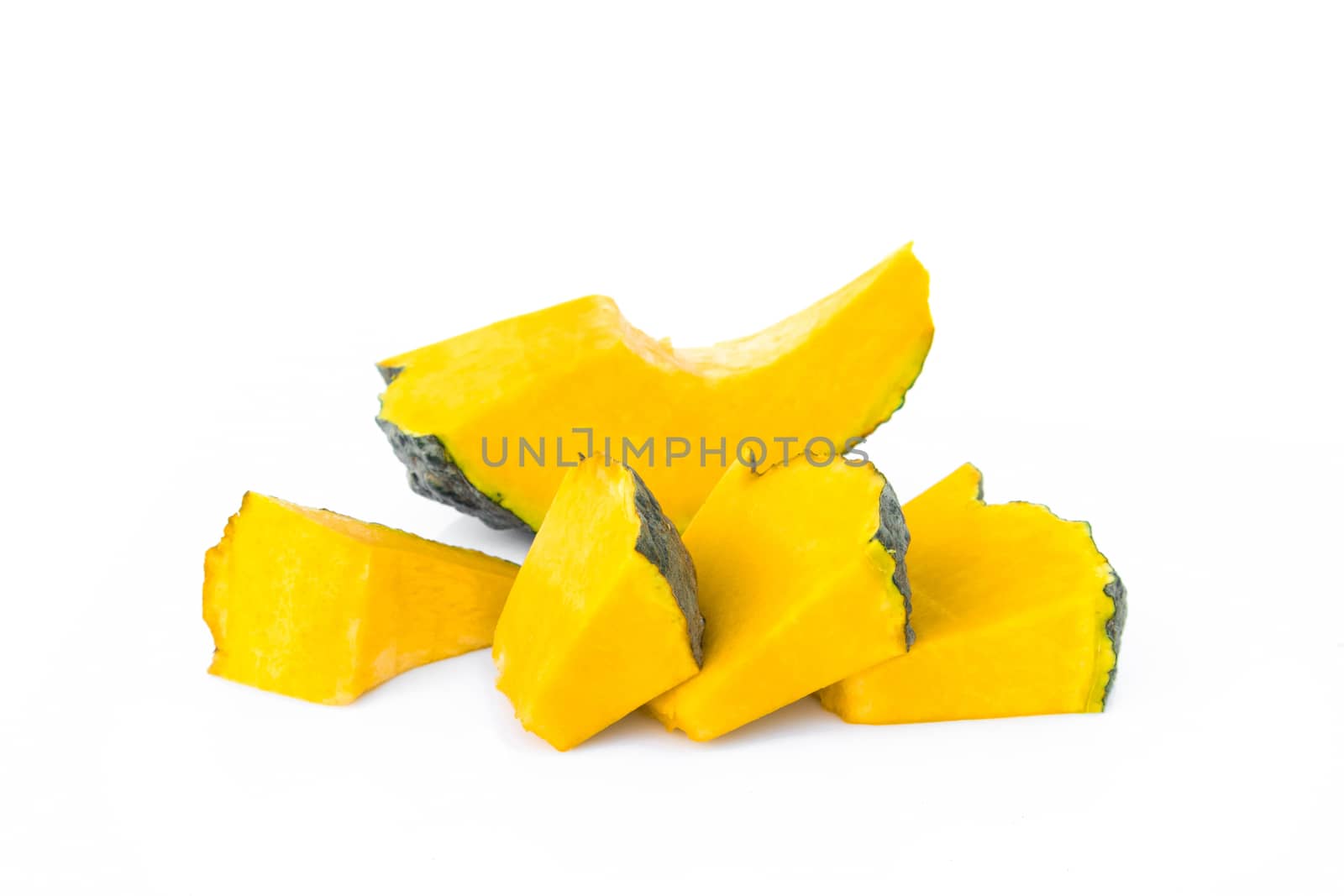 Pumpkin slice on white background