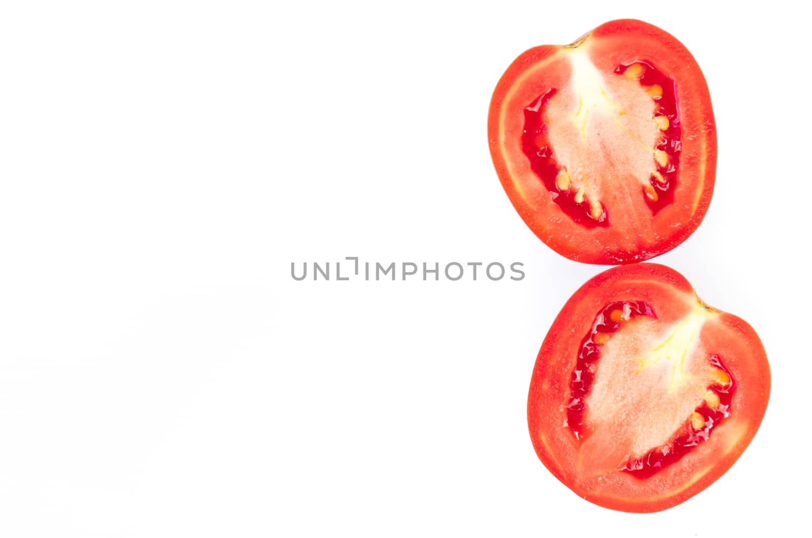 Closeup fresh red tomatoes on white background, food and vegetable concept