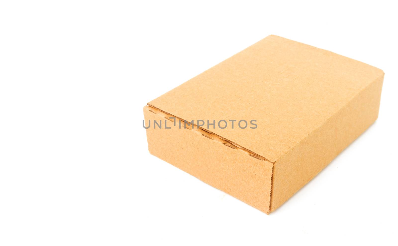 Paper box package on white background