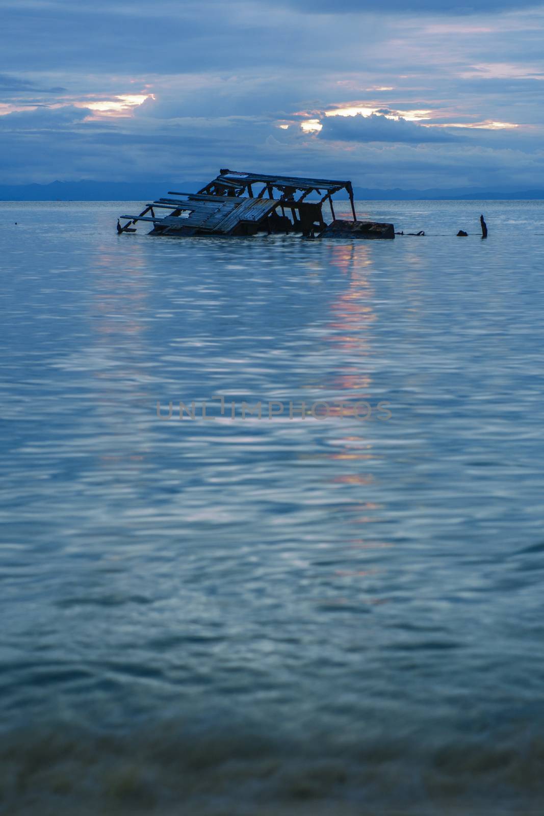 Sunk shipwrecks at Tangalooma Island in Moreton Bay by artistrobd