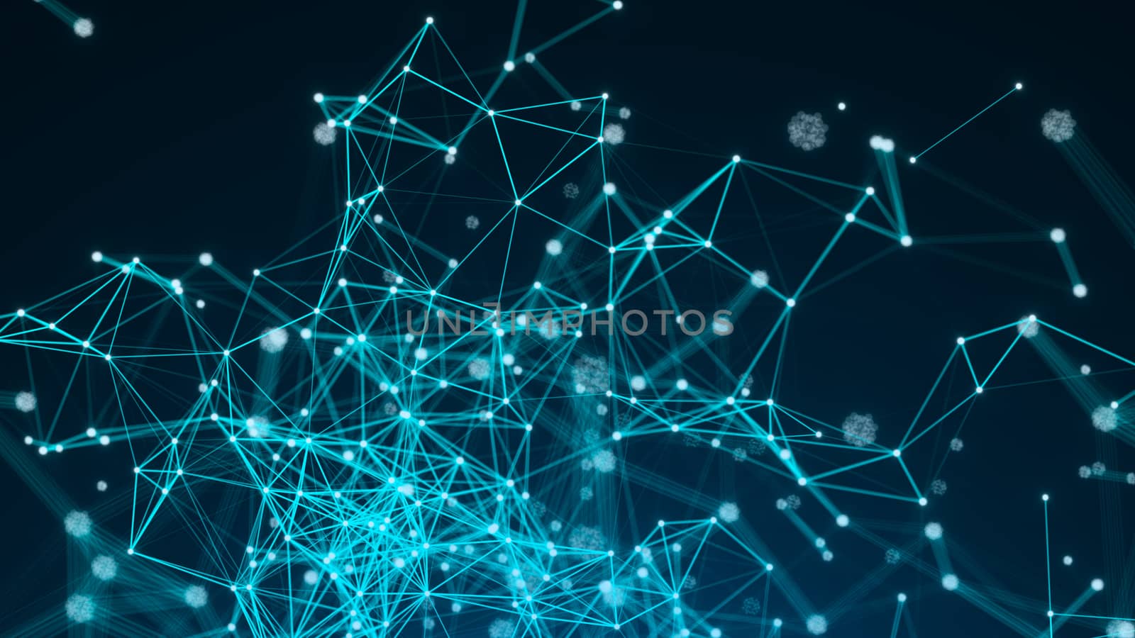 Abstract connection dots. Technology background. Network concept 3d rendered