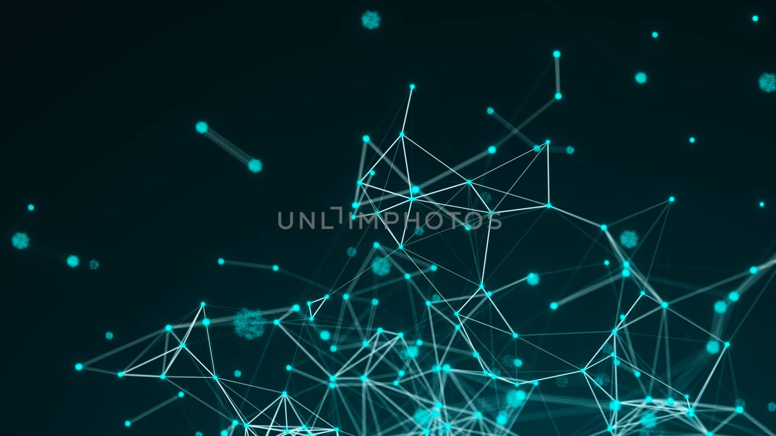Abstract connection dots. Technology background. Network concept 3d rendered