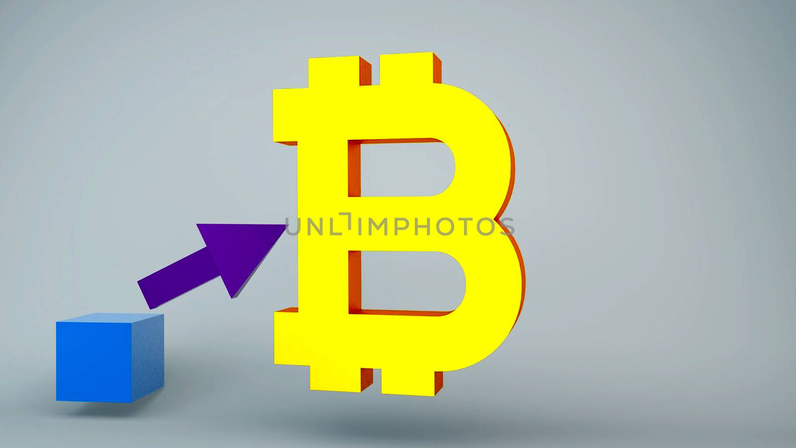 Abstract background with bitcoin. Digital 3d rendering