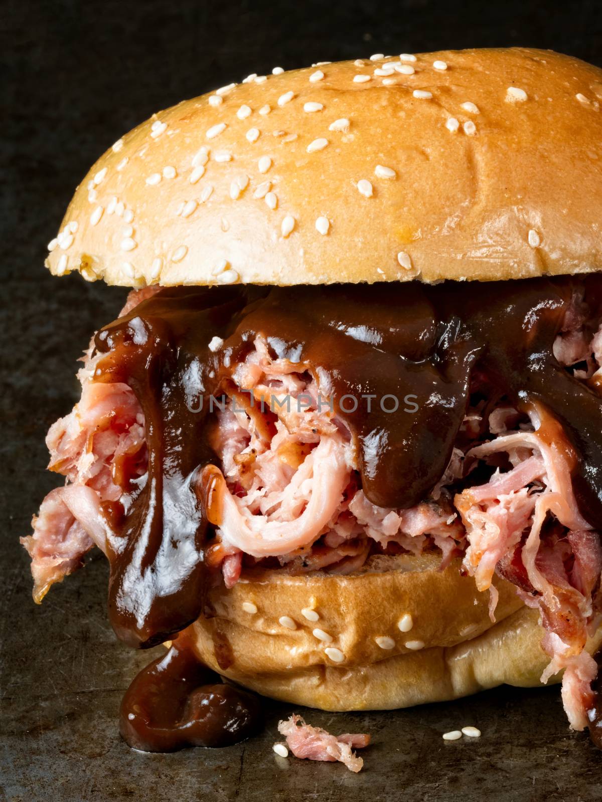 rustic american barbecued pulled pork sandwich by zkruger