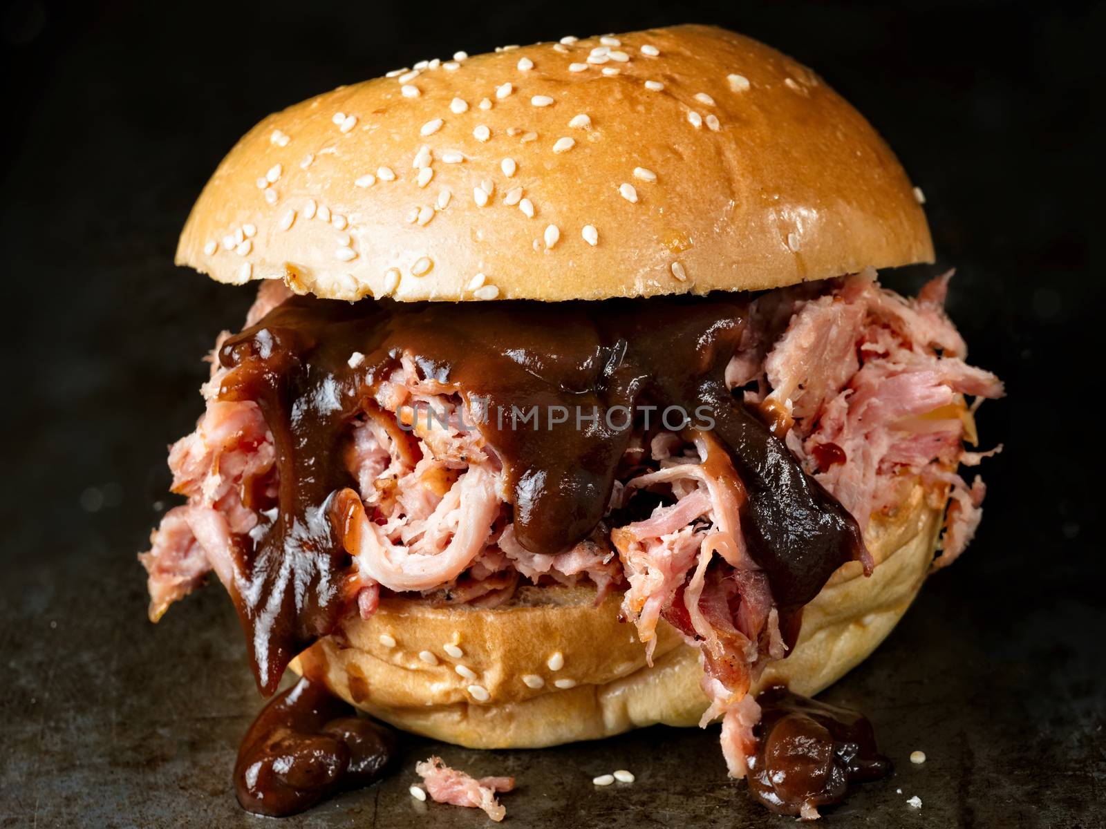 rustic american barbecued pulled pork sandwich by zkruger
