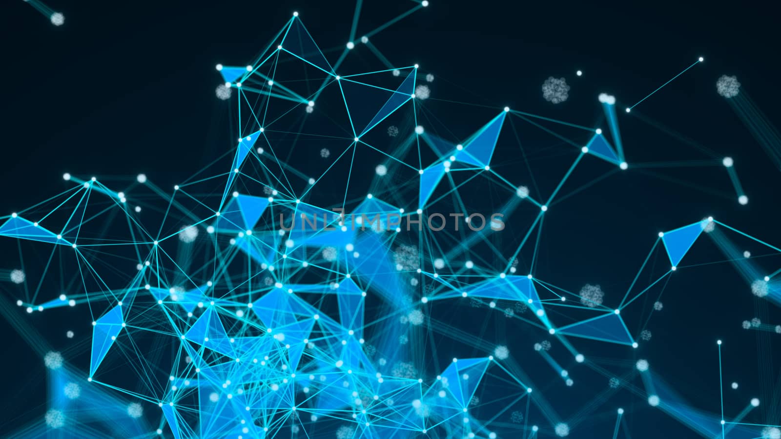 Abstract Polygonal Space Background with Connecting Dots and Lines by nolimit046