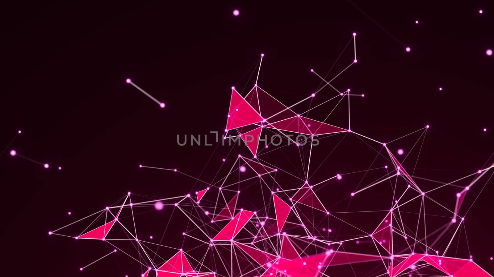 Abstract Polygonal Space Background with Connecting Dots and Lines. 3d rendering