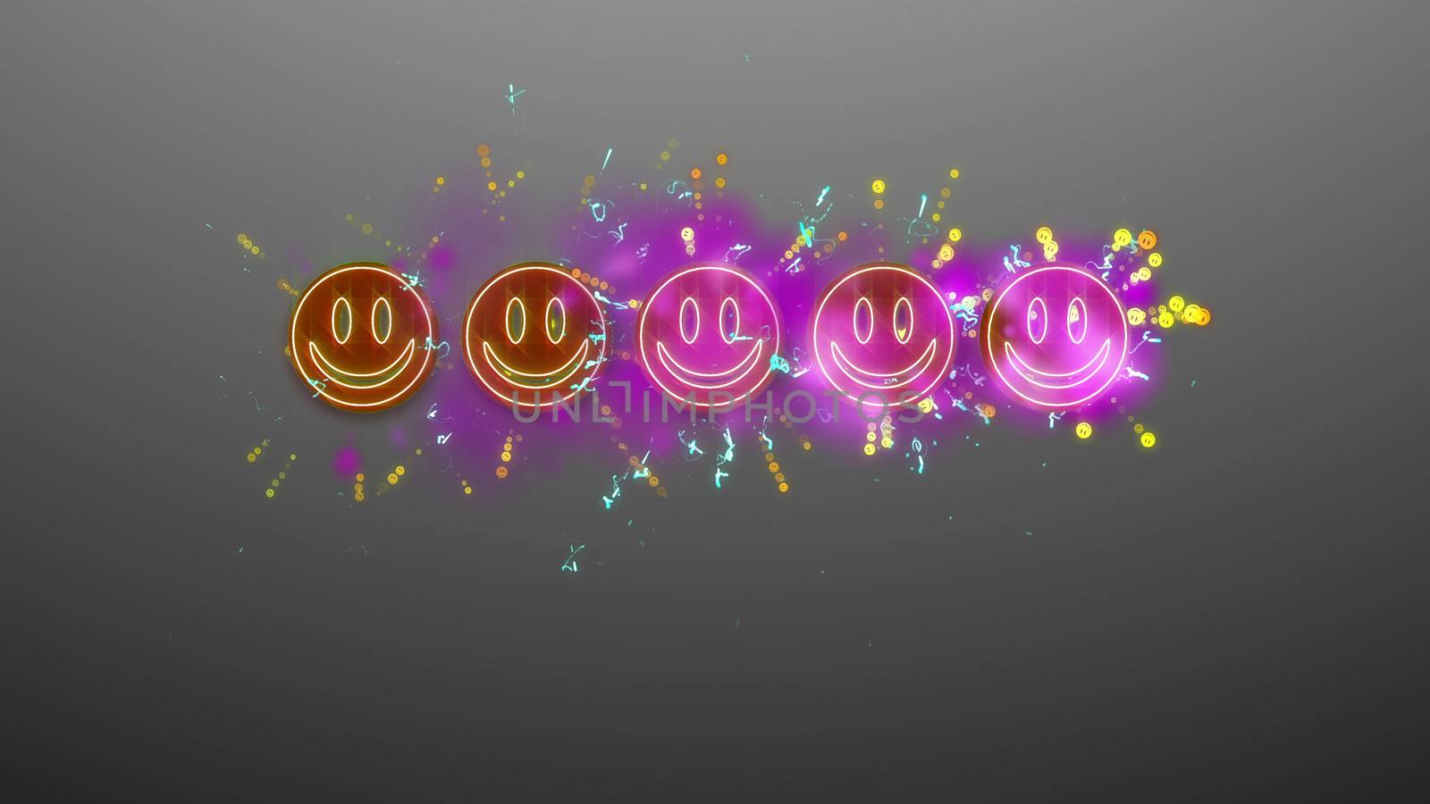 Star rating illustration with violet and emoticons by klss