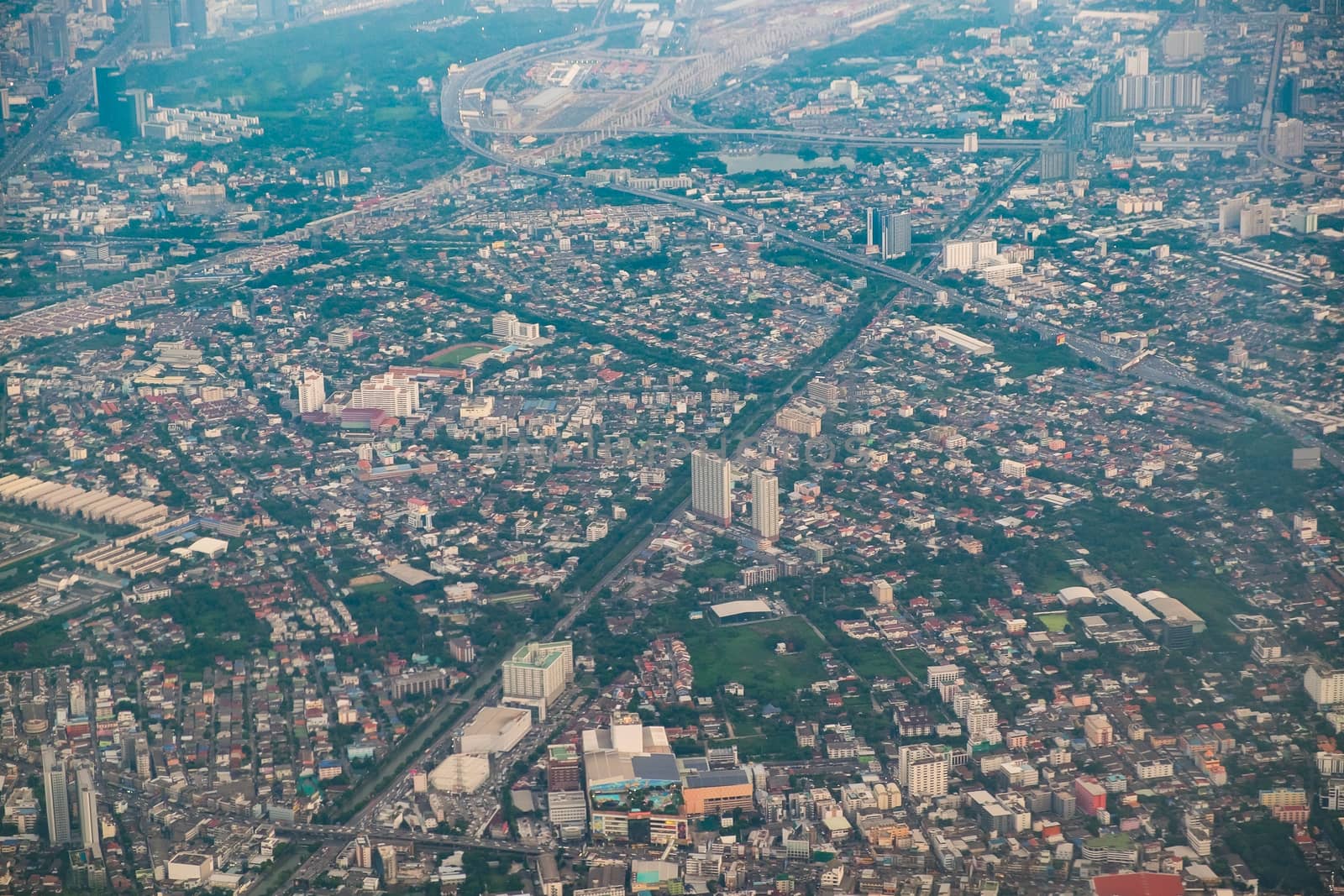 aerial view of bangkok city, thailand