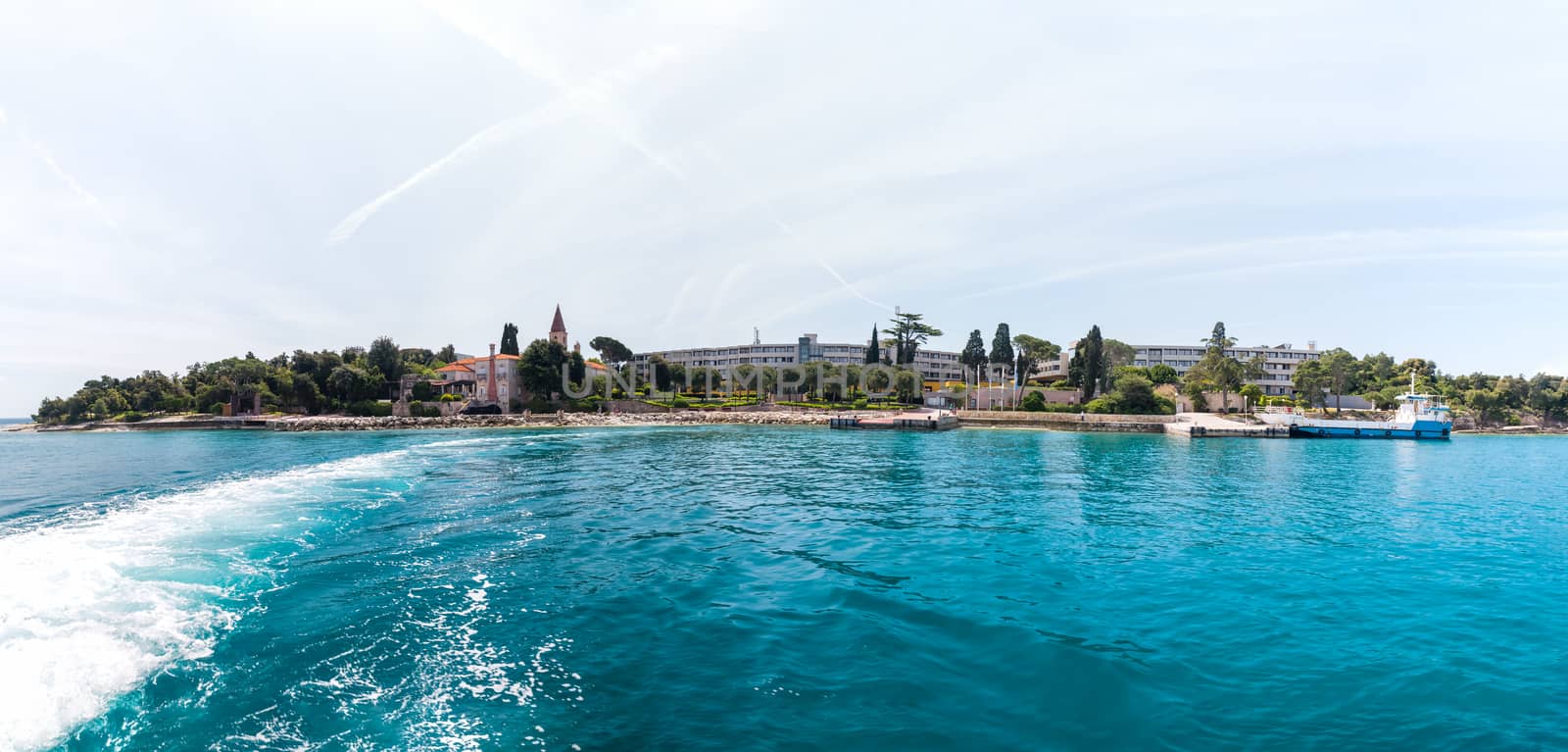 Sveti Andrija island, also Red island near Rovinj, Croatia, popular tourist resort in Adriatic