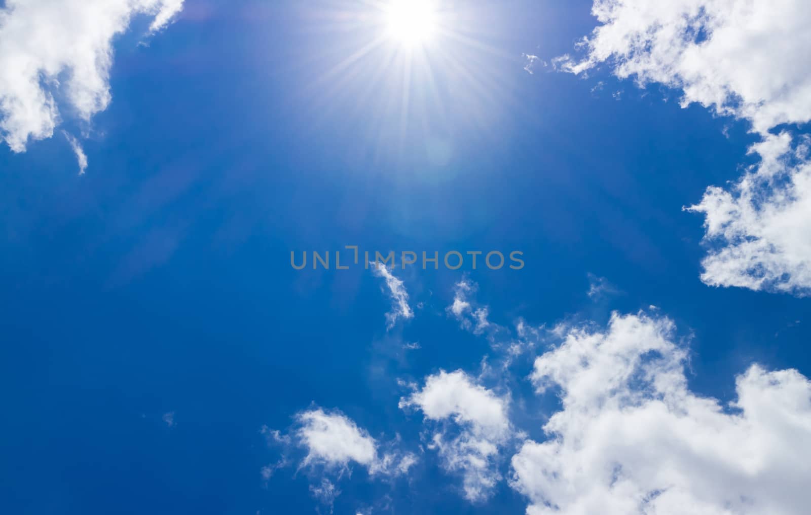Blur clouds on the sky with sun light