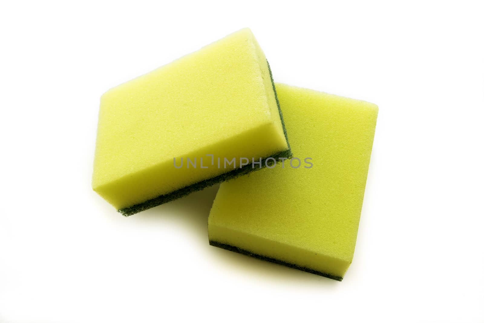 Dish cleaning sponge on white background