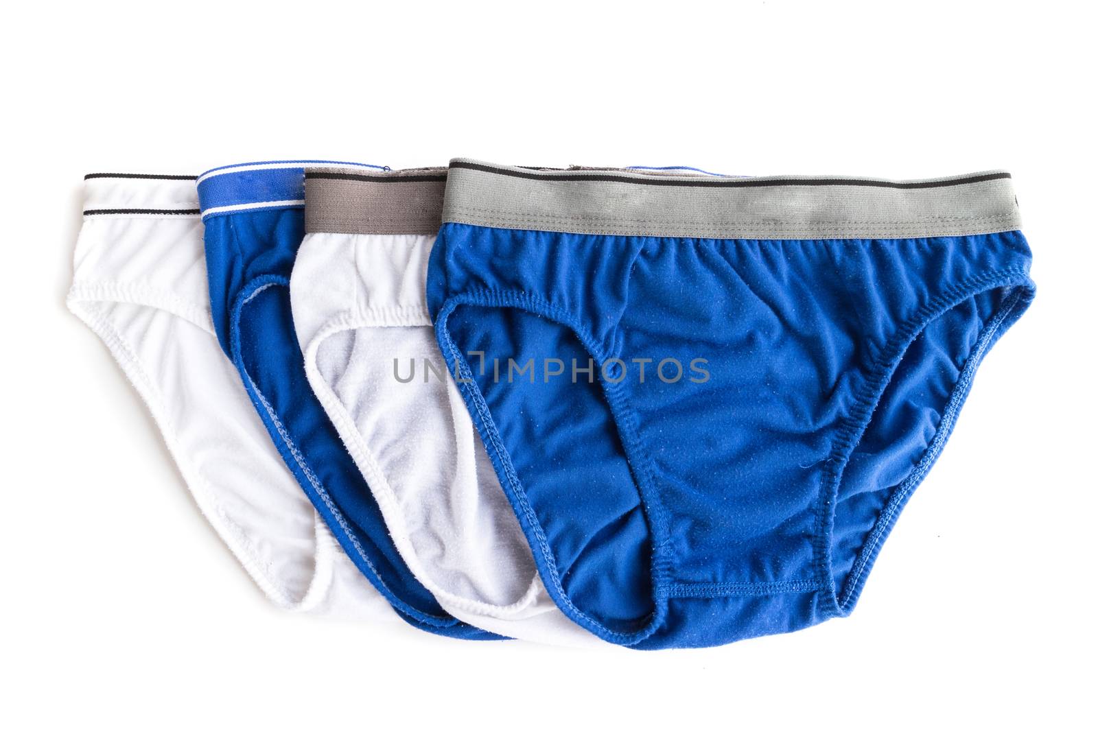 Men underwear used white and blue color on white background