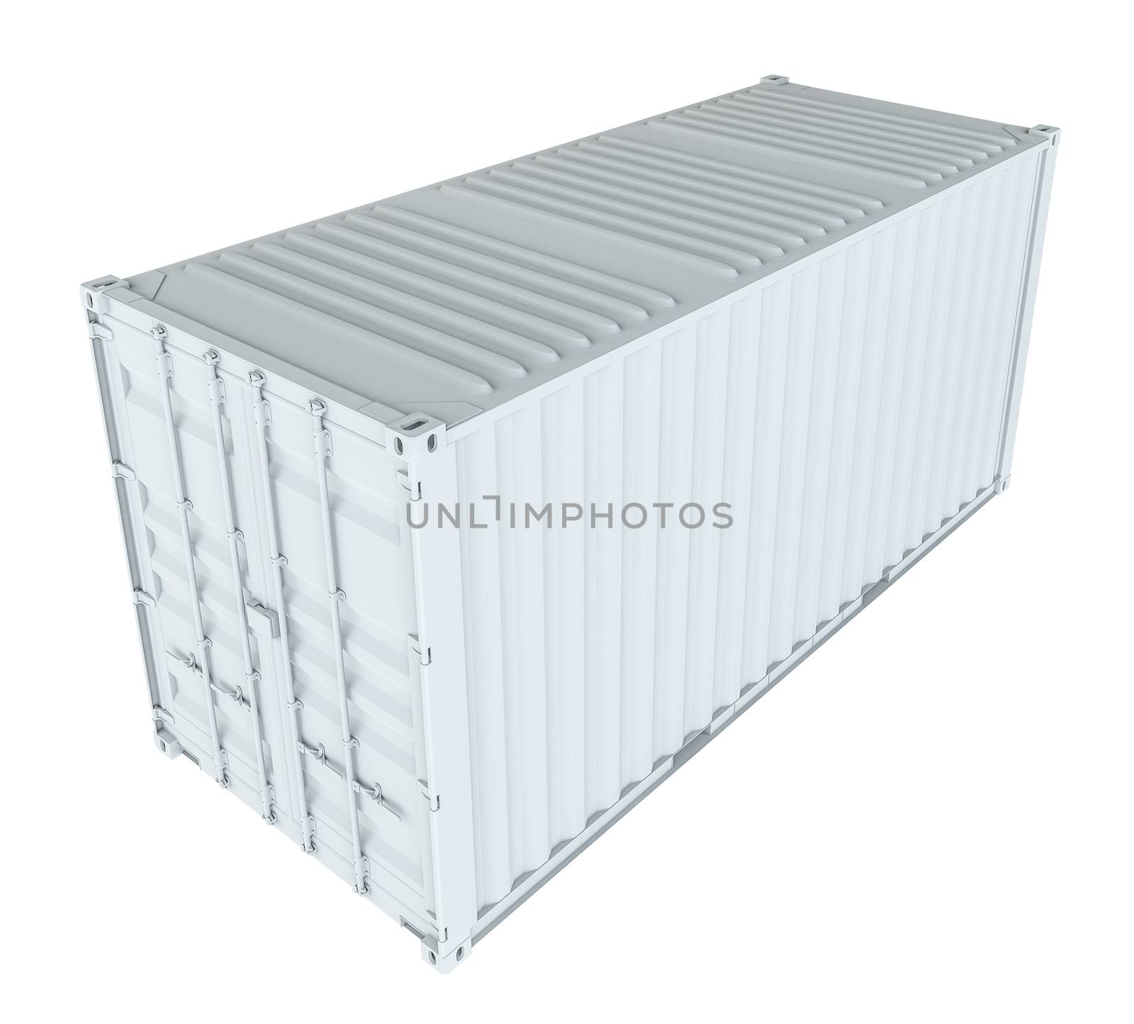 White cargo container. Transportation concept. 3d rendering