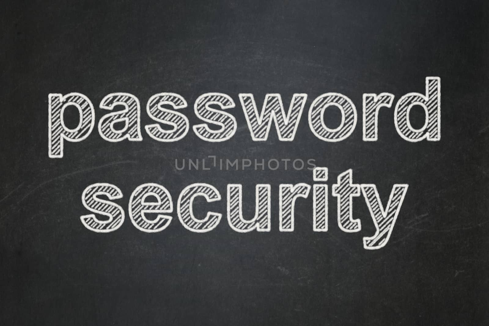 Security concept: Password Security on chalkboard background by maxkabakov