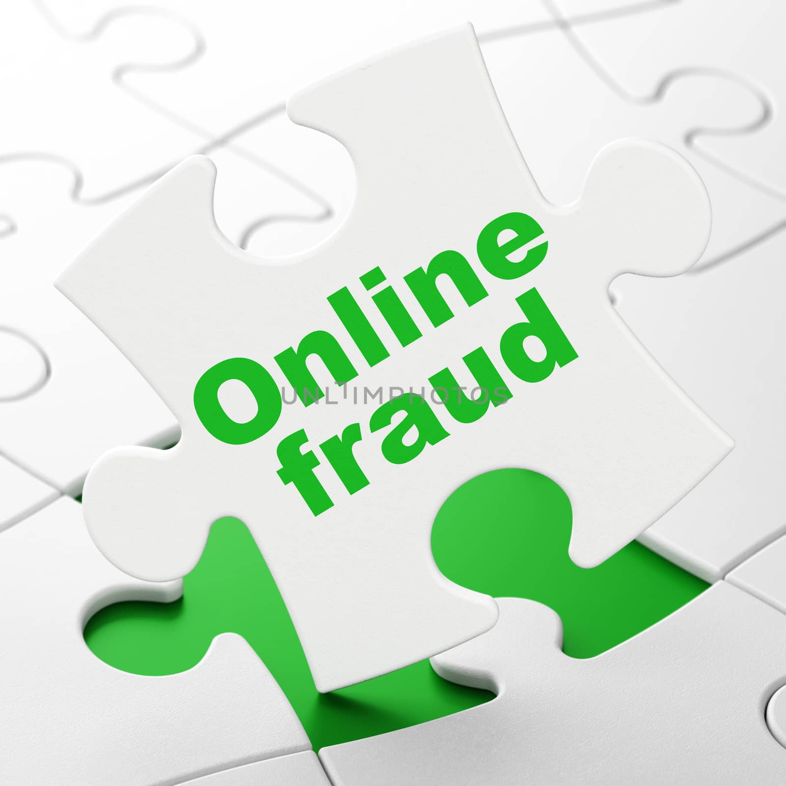Privacy concept: Online Fraud on puzzle background by maxkabakov