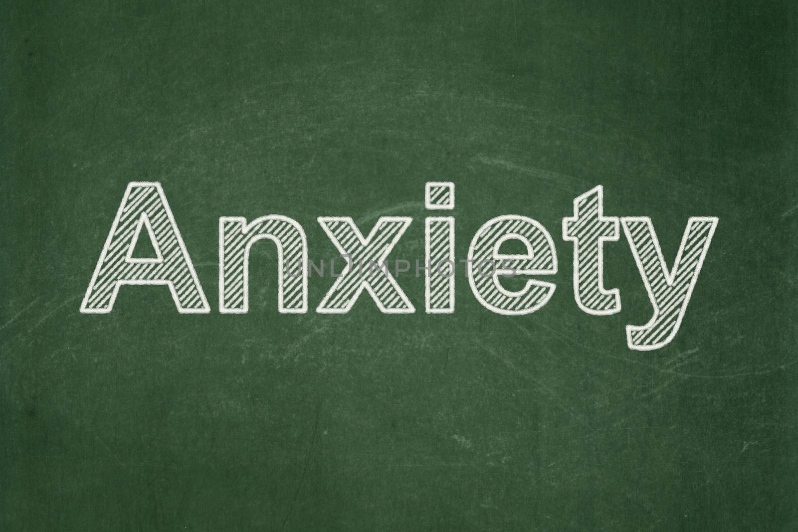 Healthcare concept: text Anxiety on Green chalkboard background