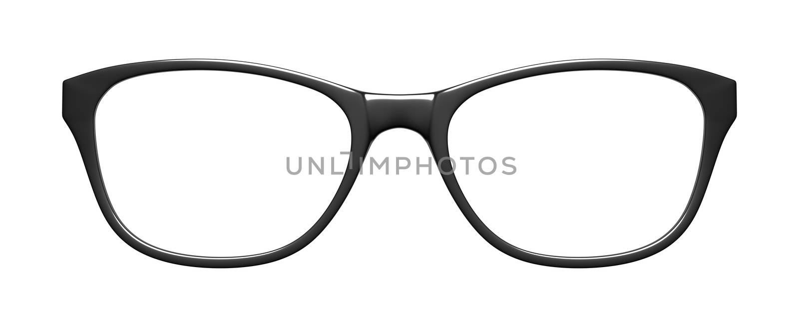 black glasses on white background by magann