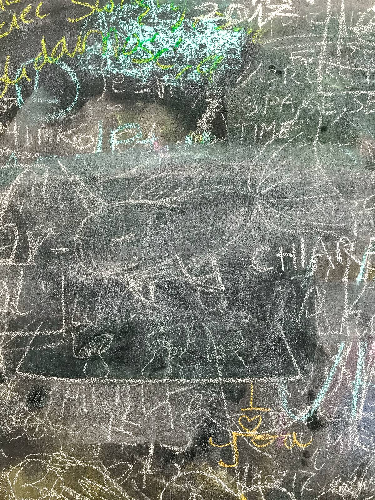 School blackboard with children scribbles by Softulka