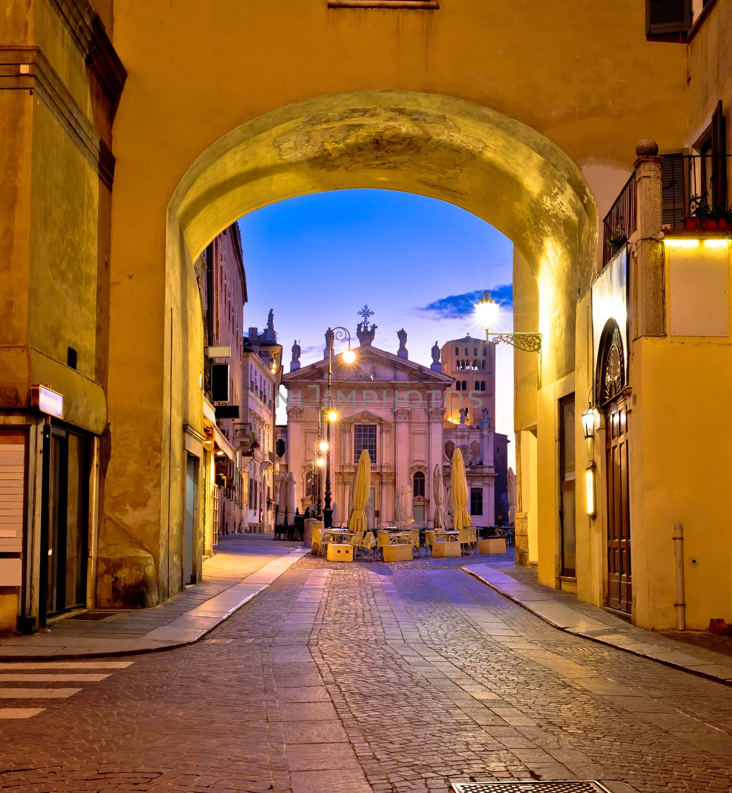 Mantova city Piazza Sordello evening view by xbrchx
