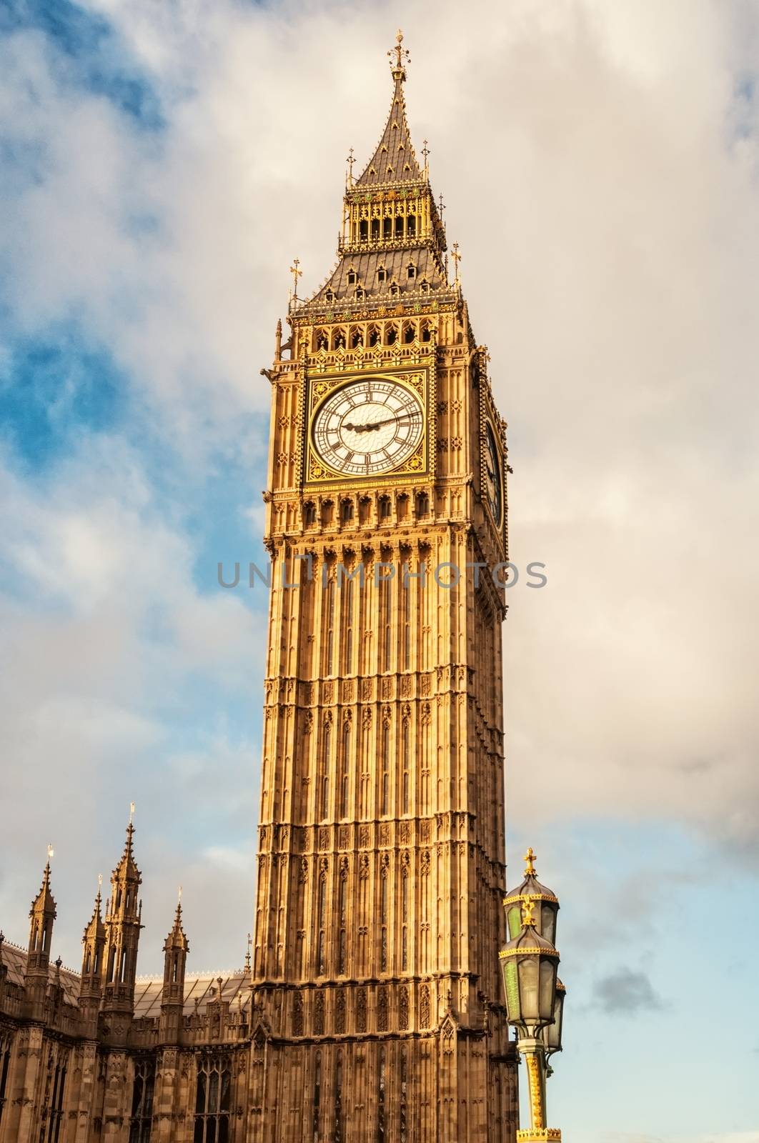 Big Ben is the nickname for the Great Bell of the clock at the north end of the Palace of Westminster in London