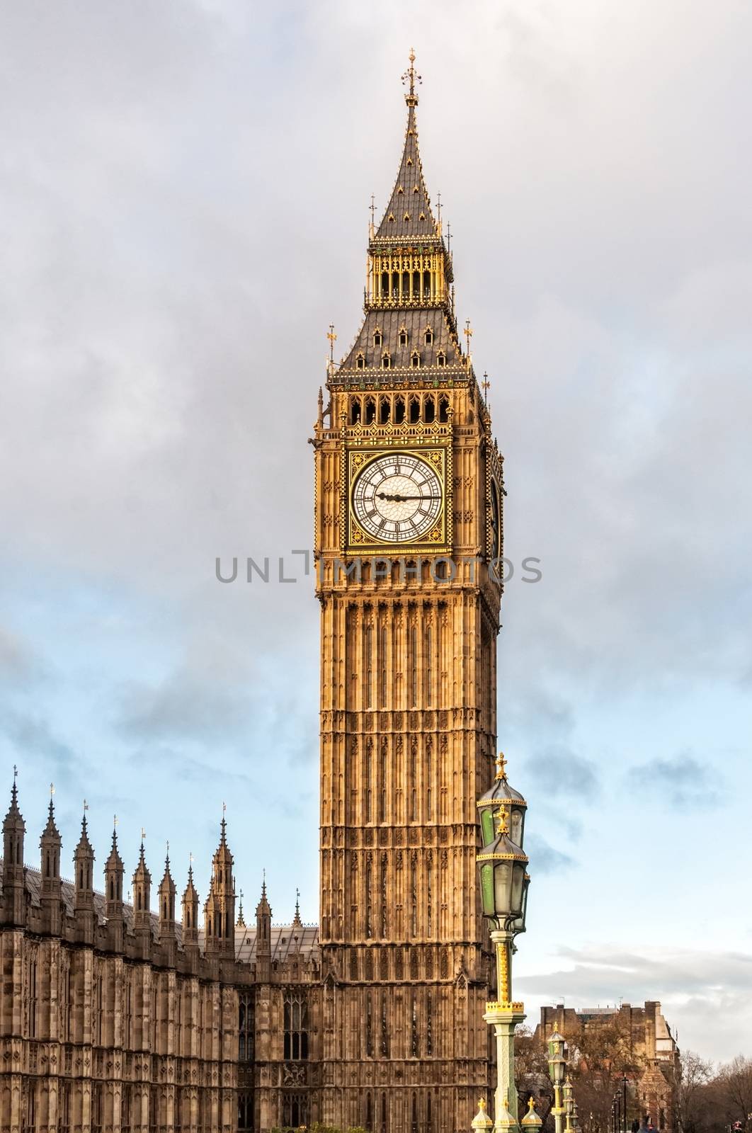 Big Ben is the nickname for the Great Bell of the clock at the north end of the Palace of Westminster in London