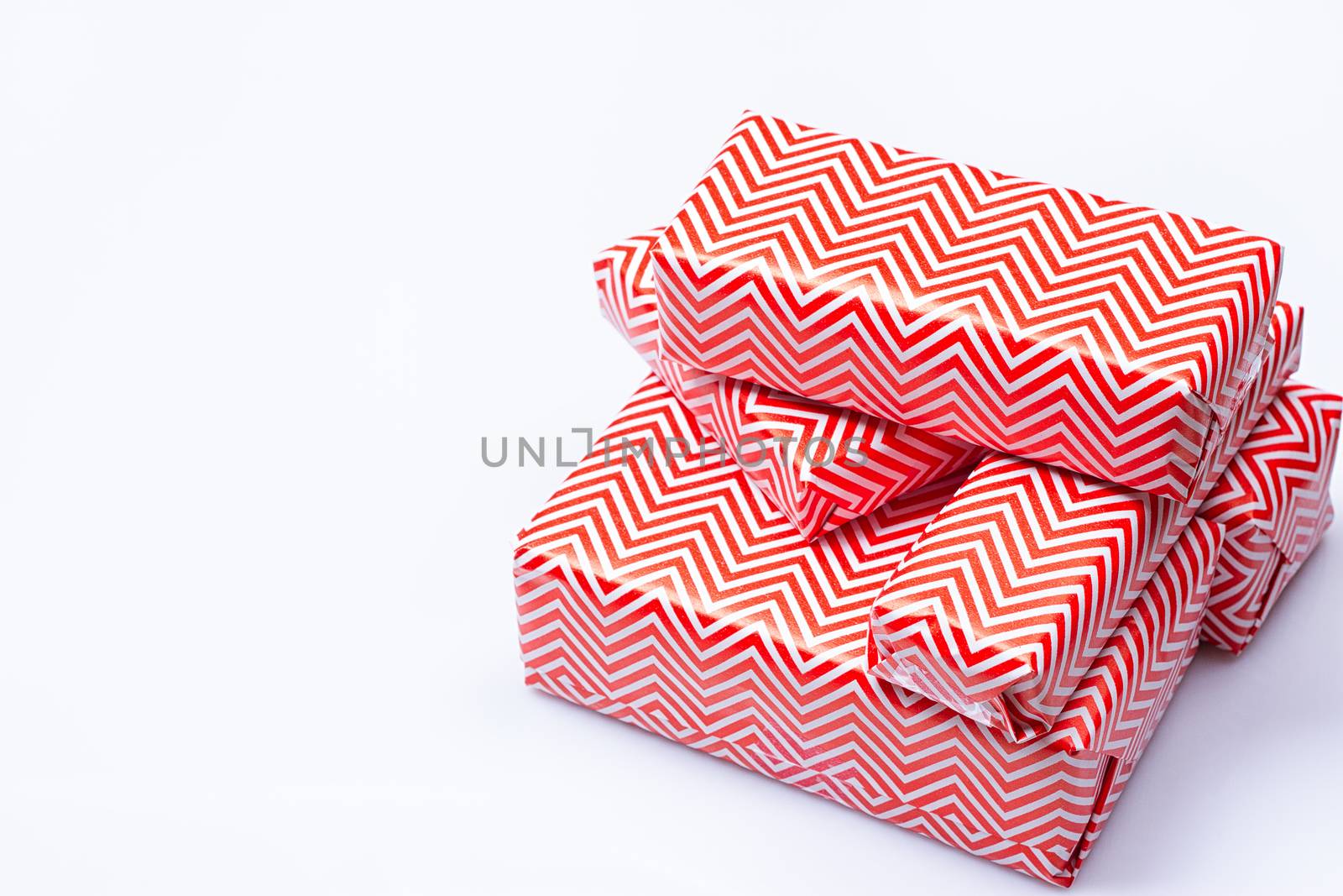 red gift box on the white background.