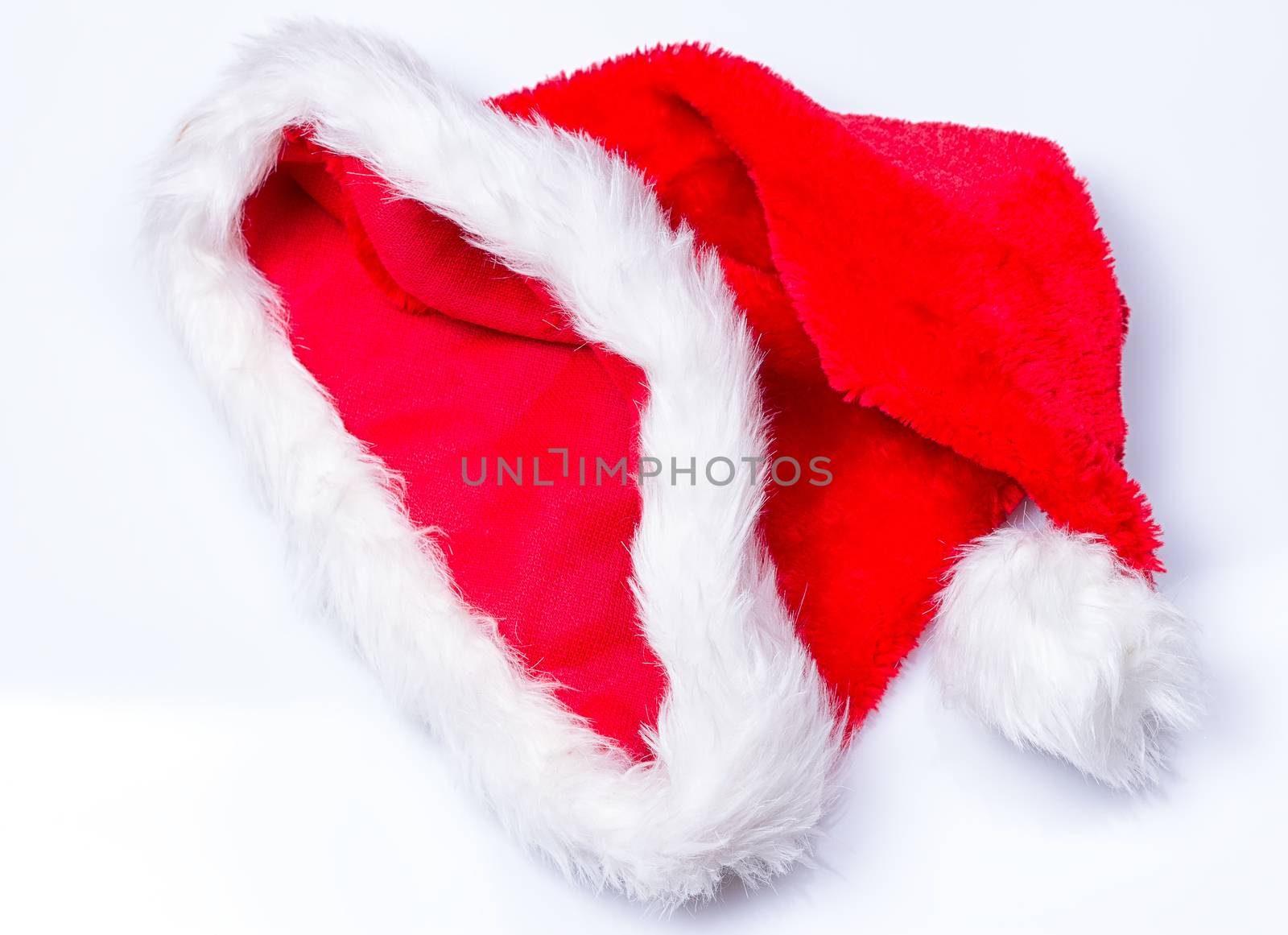 Christmas santa hat on the white background