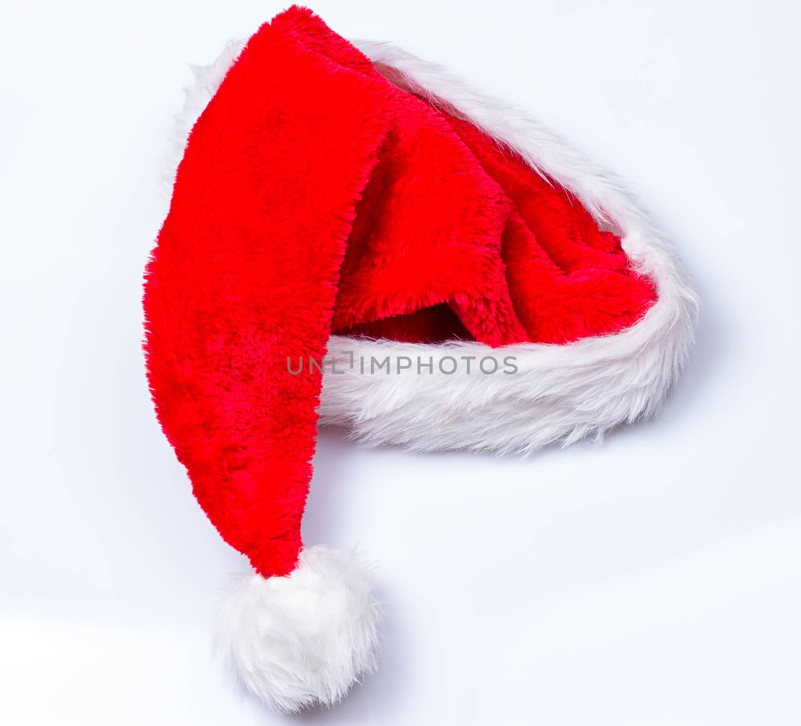 Christmas santa hat on the white background